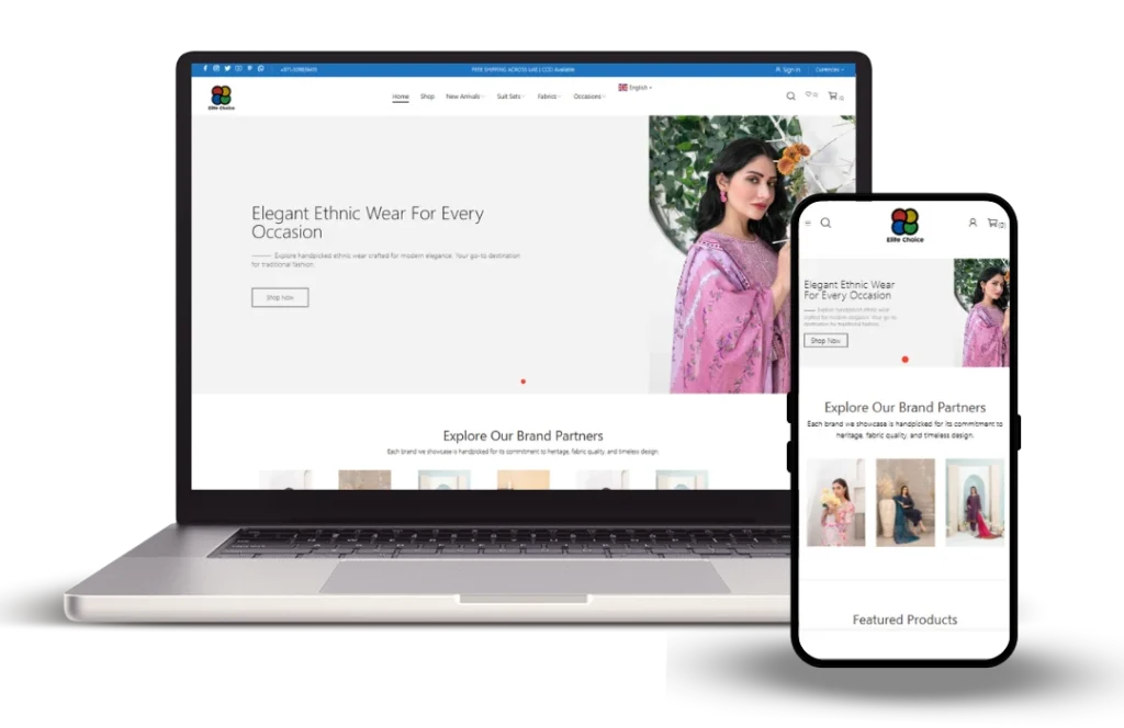 Elite Choice shop Website developed by Nazra Software Solutions