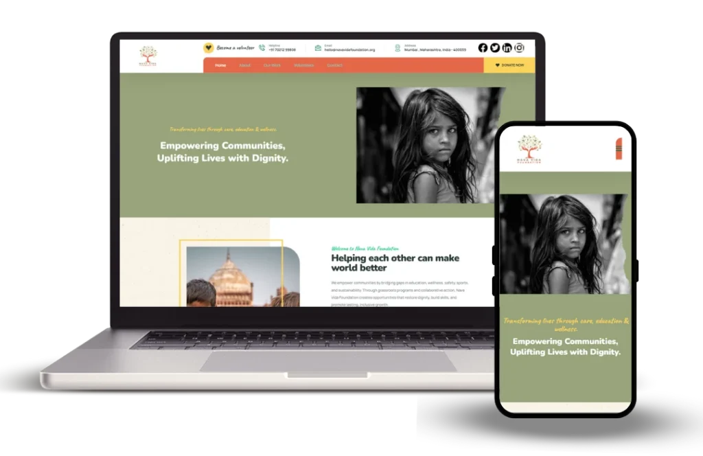 Navavida Foundation Website developed by Nazra Software Solutions