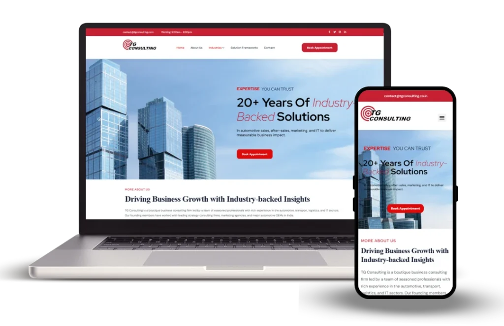 TG Consulting Website developed by Nazra Software Solutions