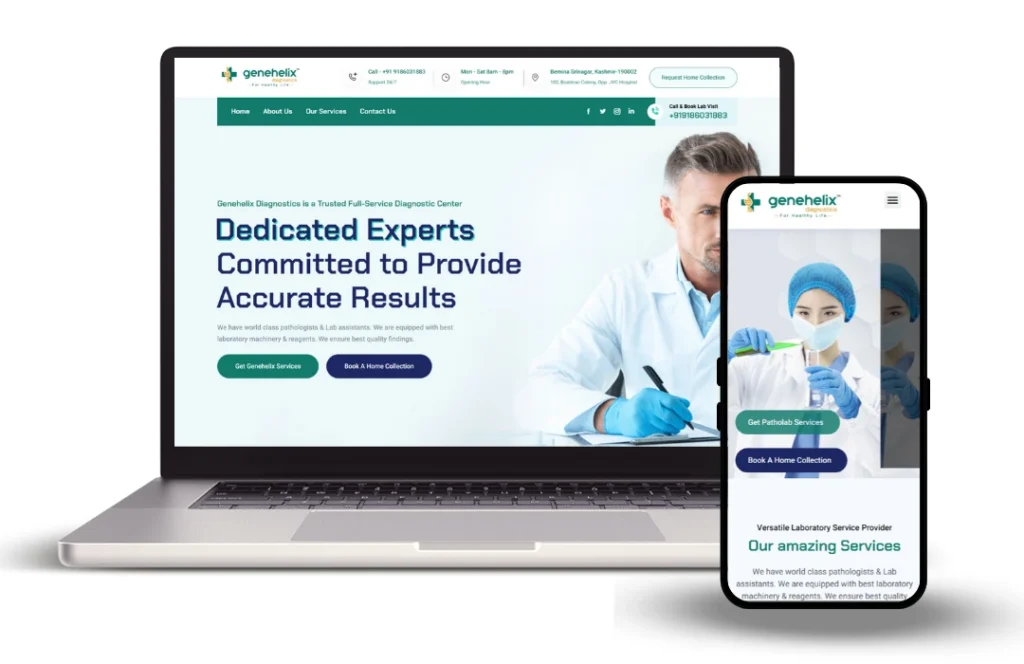 Genehelix Website developed by Nazra Software Solutions